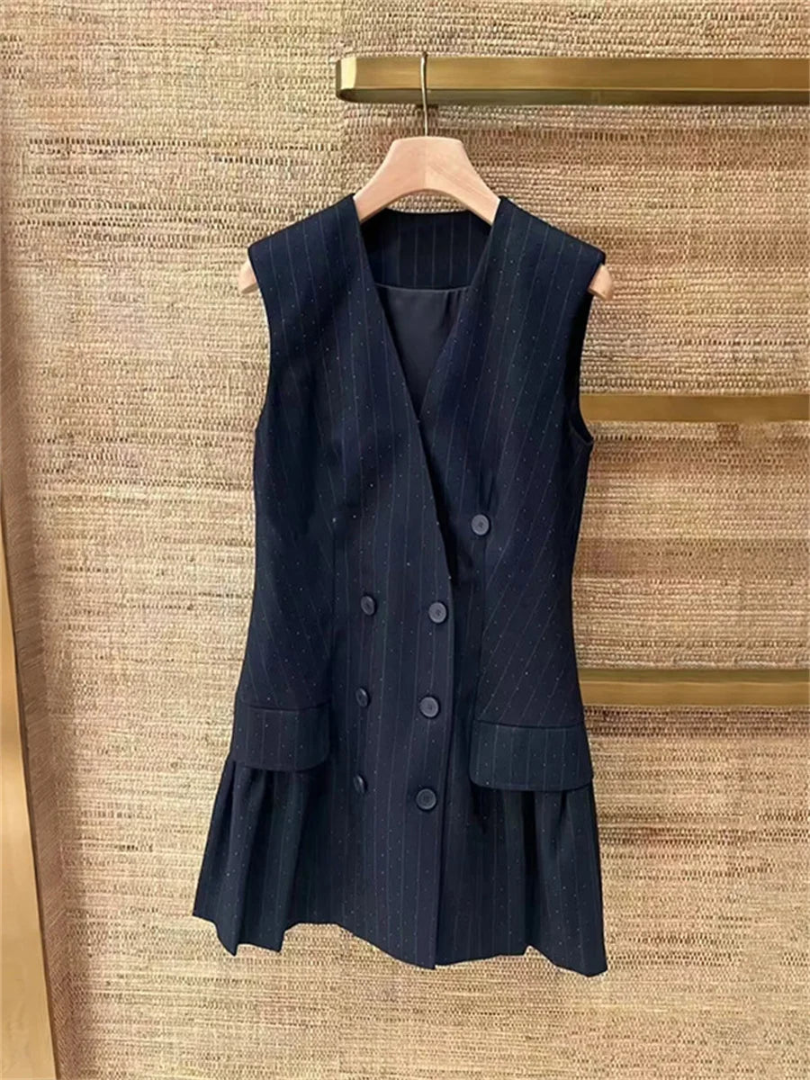 Women's black two-piece suit