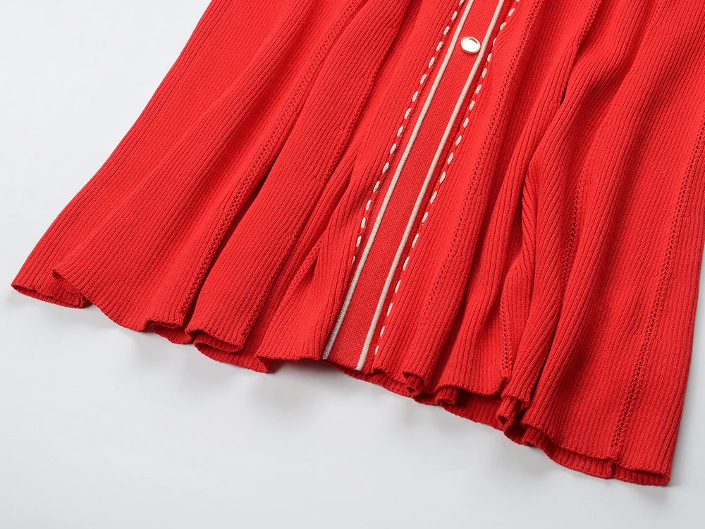 Women's red knitted dress