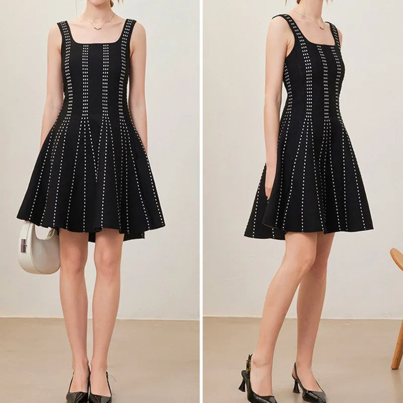 Women's Black Embroidered Two-Piece Set