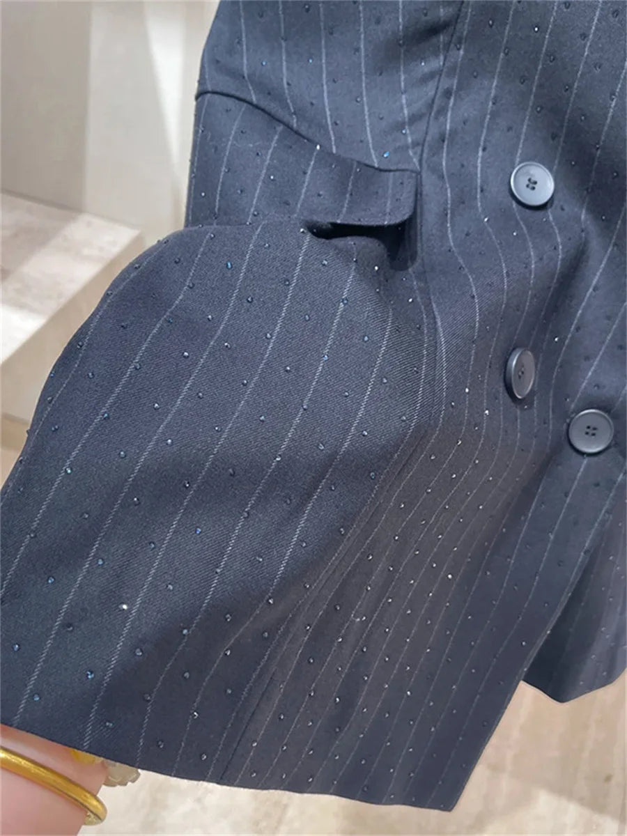 Women's black two-piece suit