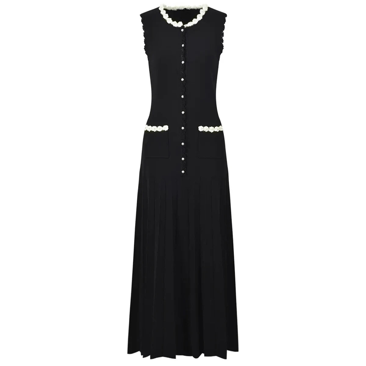 Women's Sleeveless Round Neck Slim Fit Knit Dress