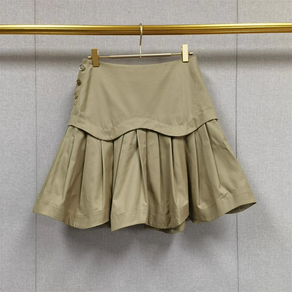 Women's elegant button skirt