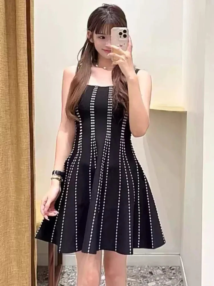 Women's Black Embroidered Two-Piece Set