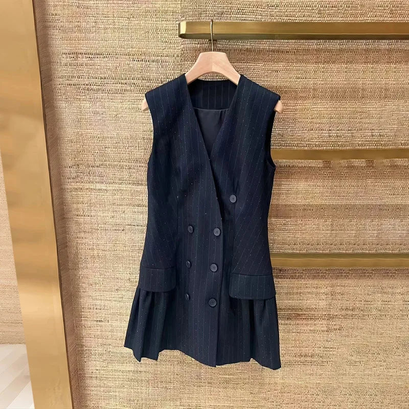 Women's black two-piece suit