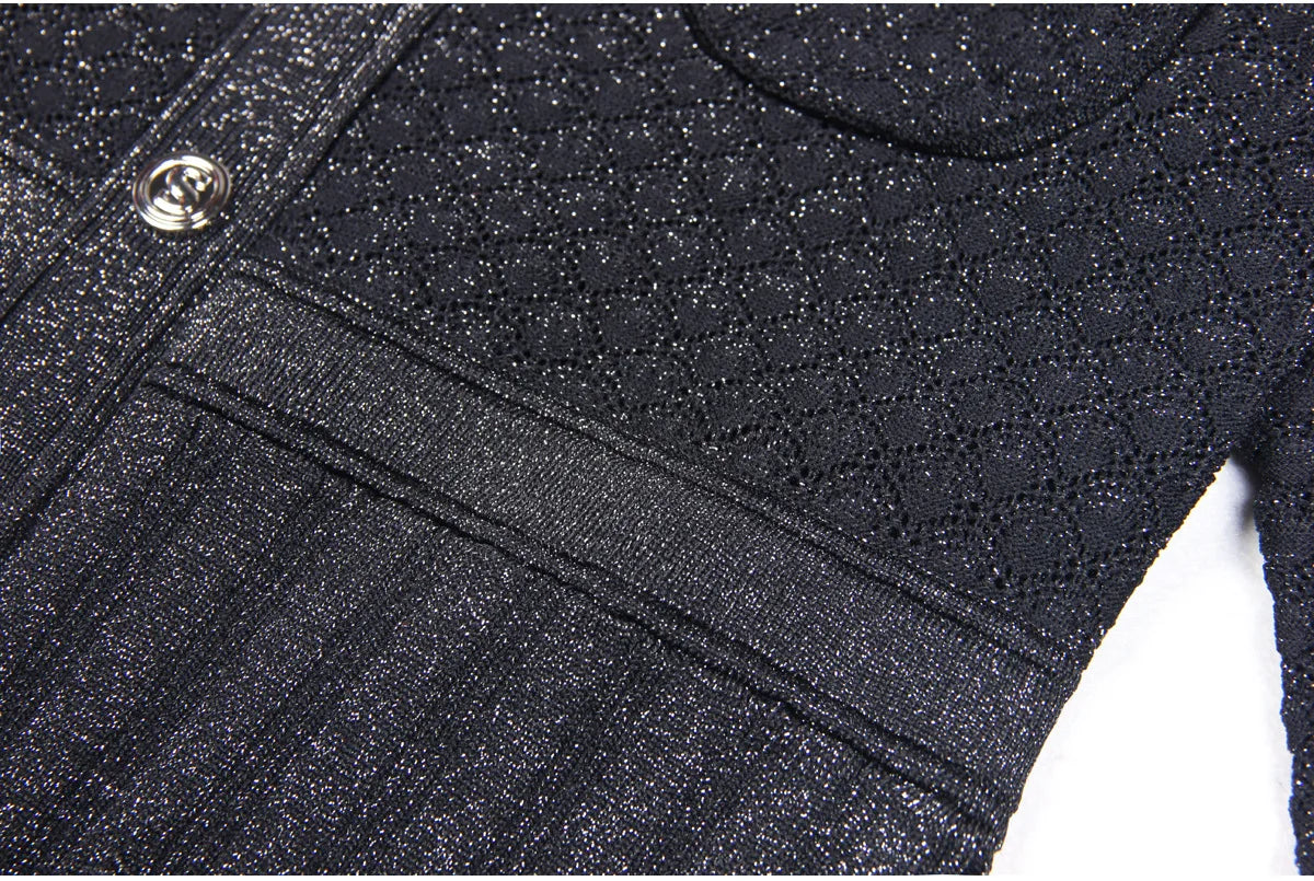 Women's round neck single breasted knitted dress