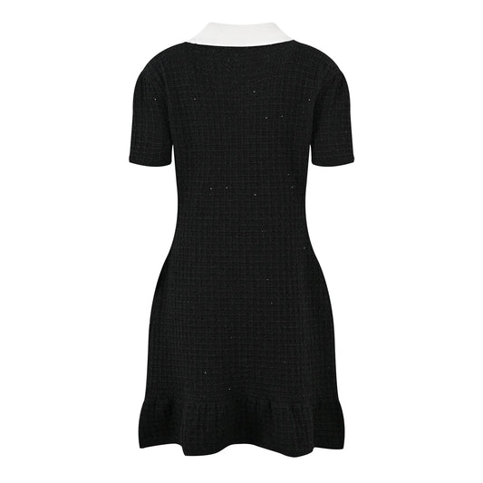 Women's black knitted elegant dress
