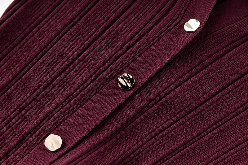 Women Knit Slim Fitted Flared Hem Maxi Dress