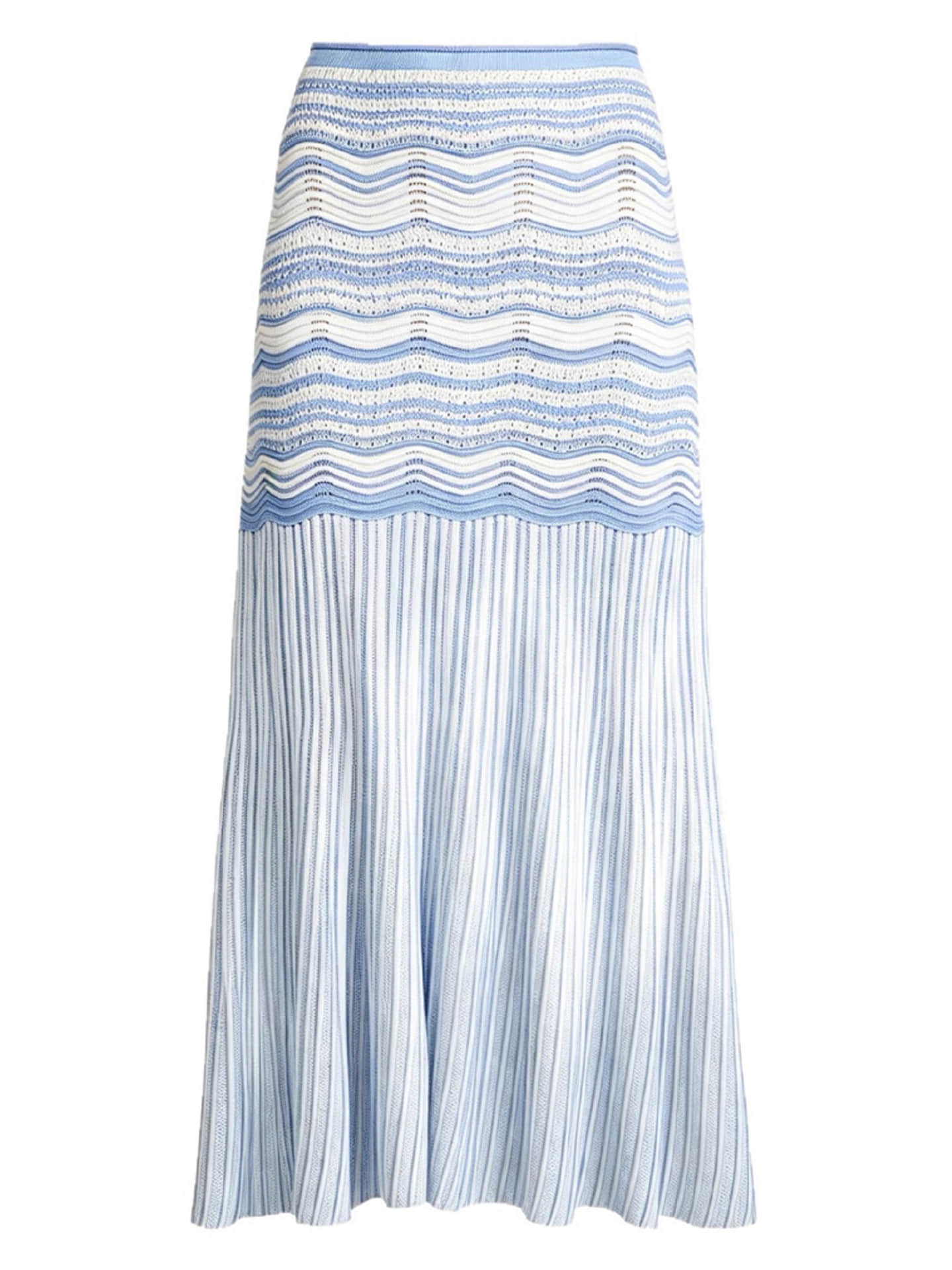Blue striped knitted two-piece set