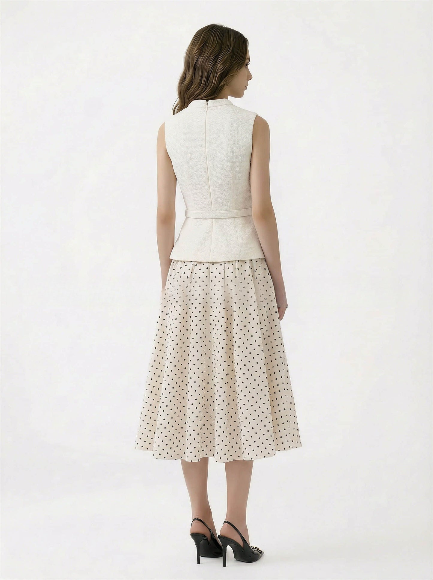 Women's polka dot elegant sleeveless dress