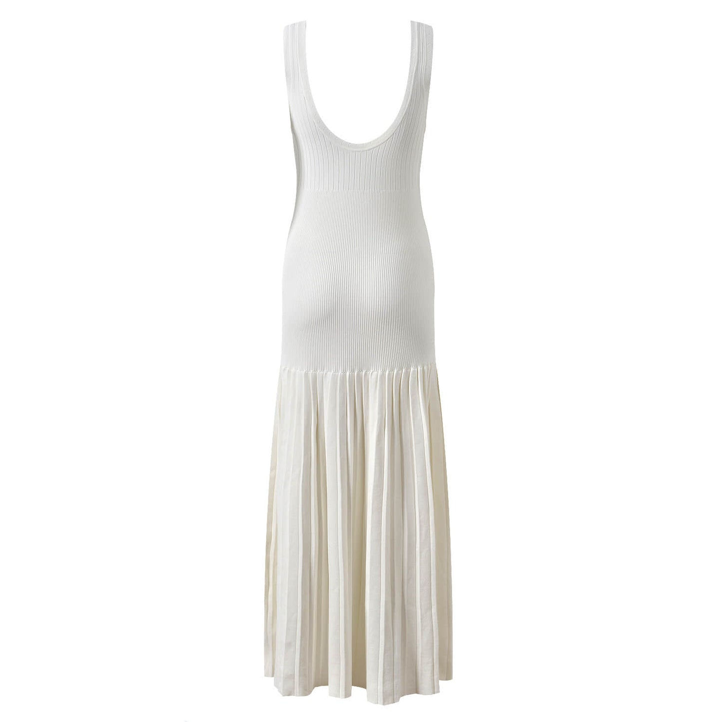 White women's knitted slim fit dress