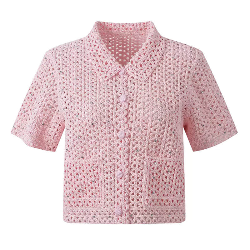 Women's elegant pink diamond two-piece suit