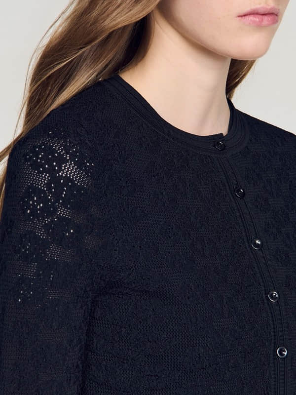 Long-sleeved cardigan and skirt two-piece suit