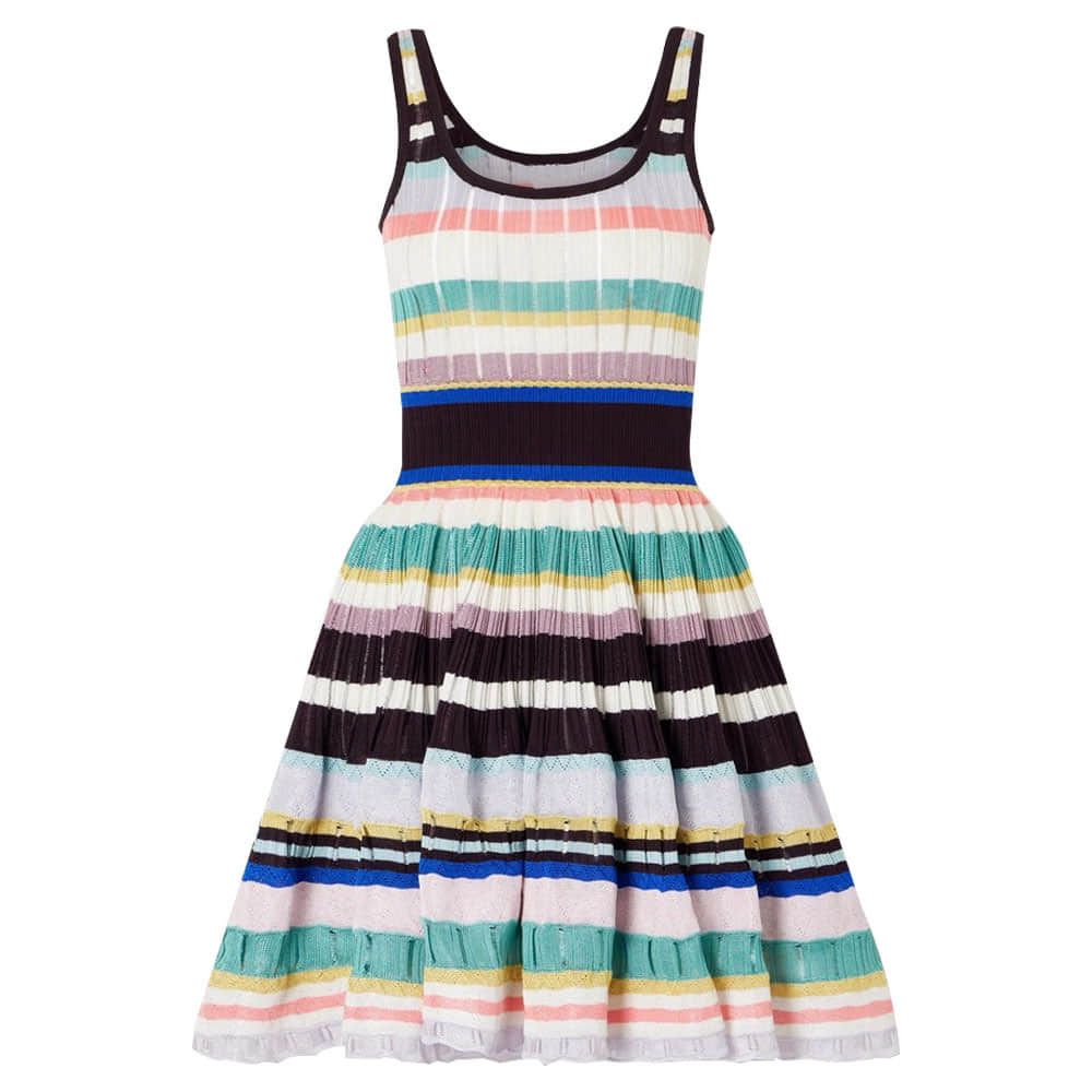 Color striped slim fit dress