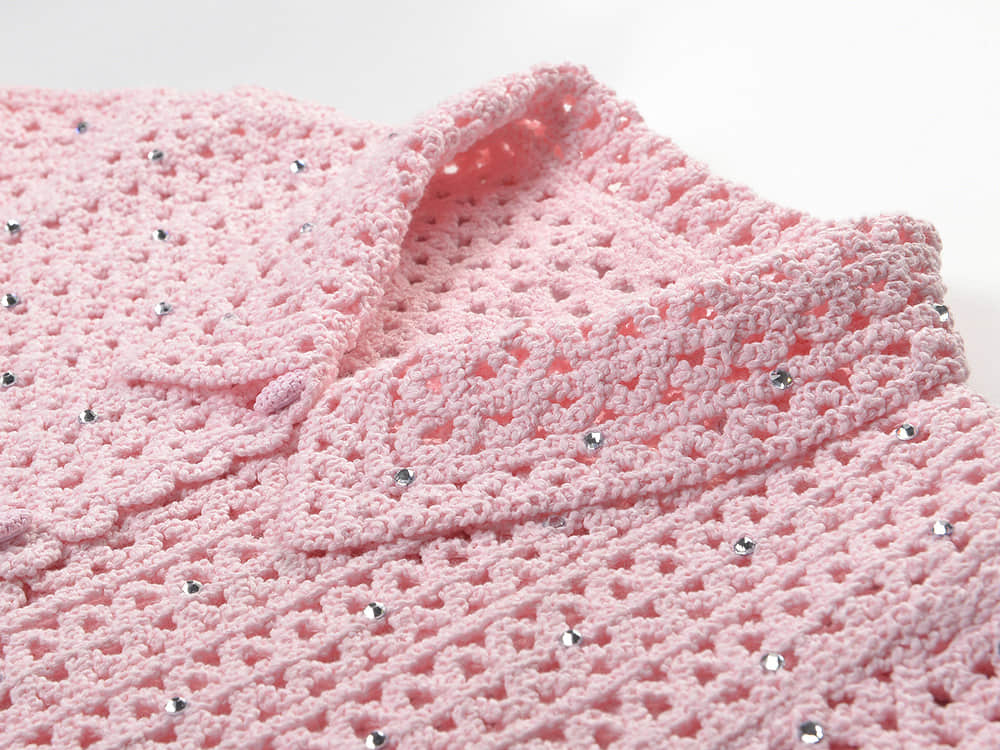 Pink diamond cardigan for women