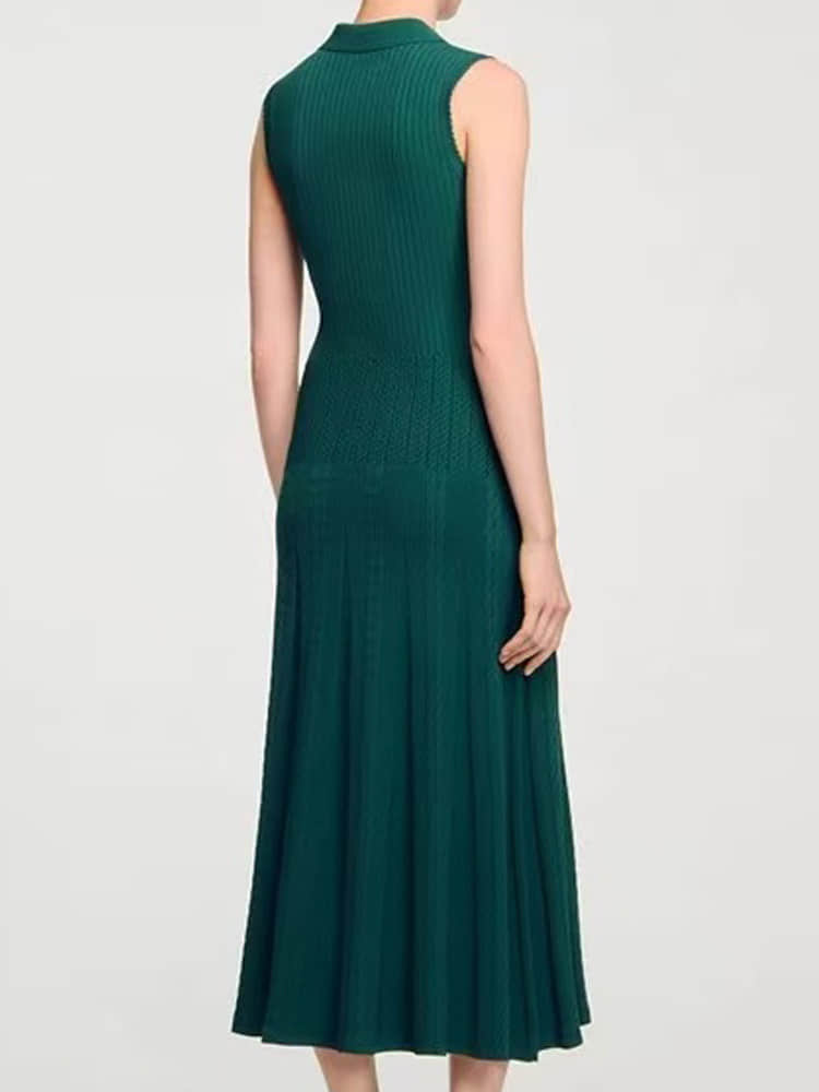 Women's sleeveless knitted slim fit dress