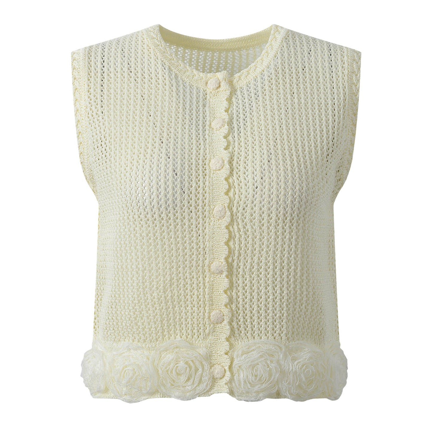 Women's knitted rosette two-piece suit