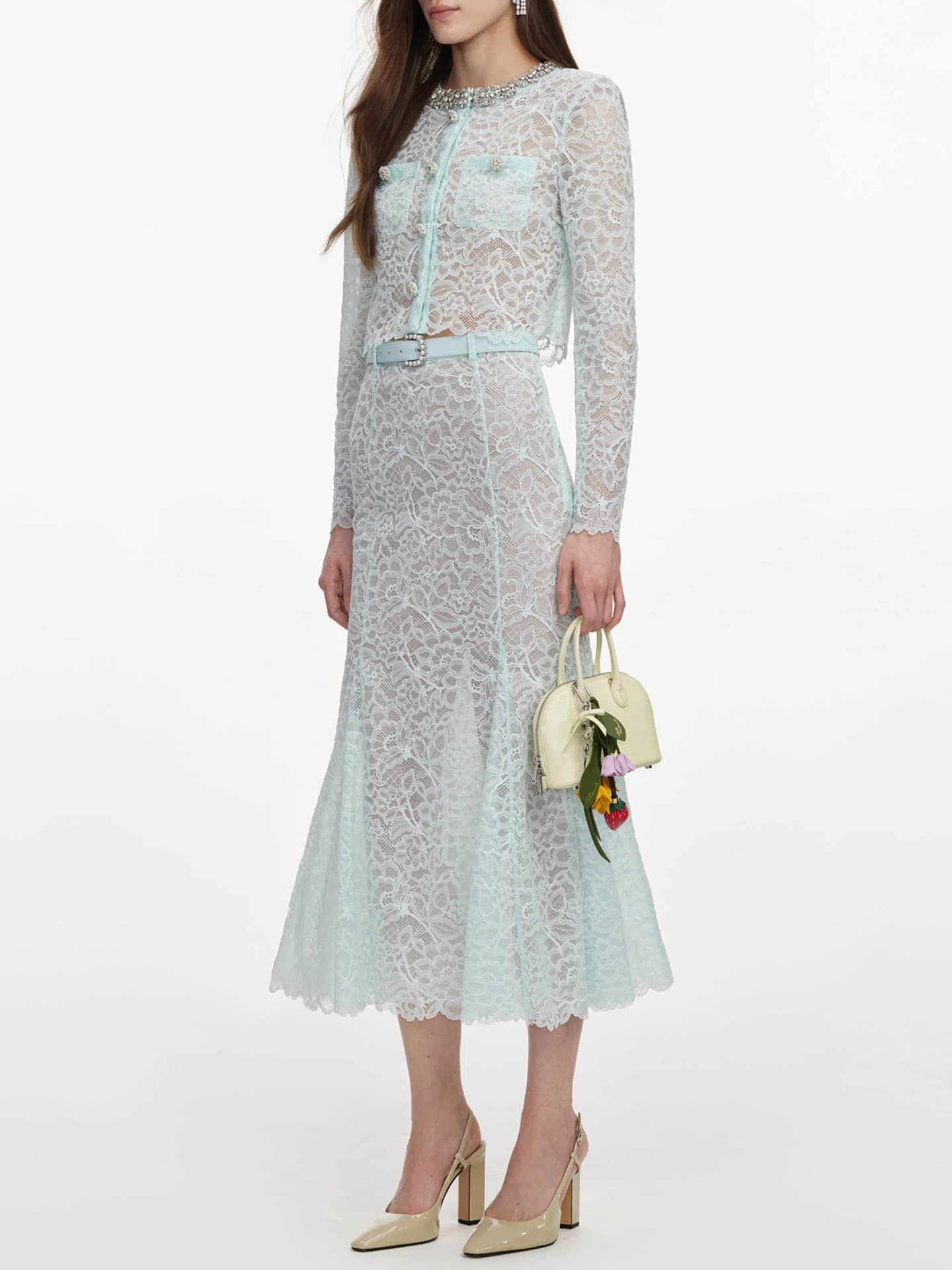 Women's lace two piece suit