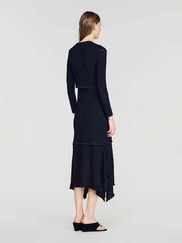 Long-sleeved cardigan and skirt two-piece suit