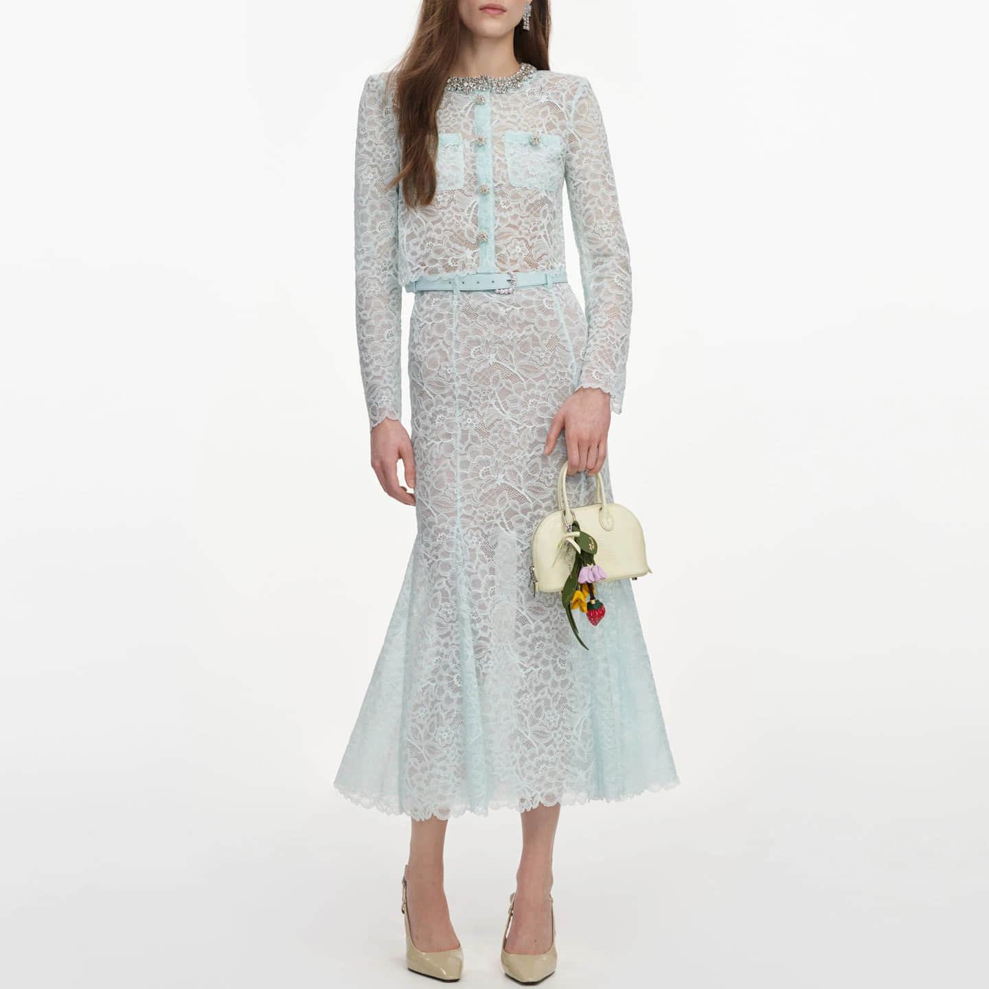 Women's lace two piece suit