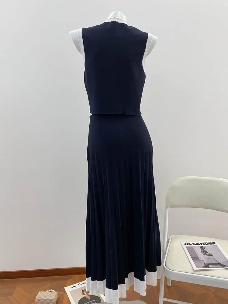 Women's slim cardigan skirt two-piece suit