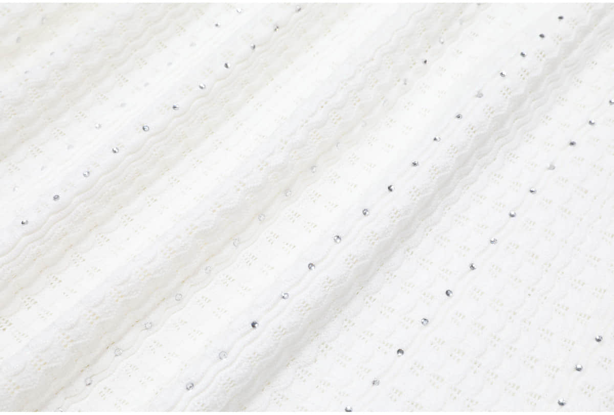 White short-sleeved knitted slim long dress
