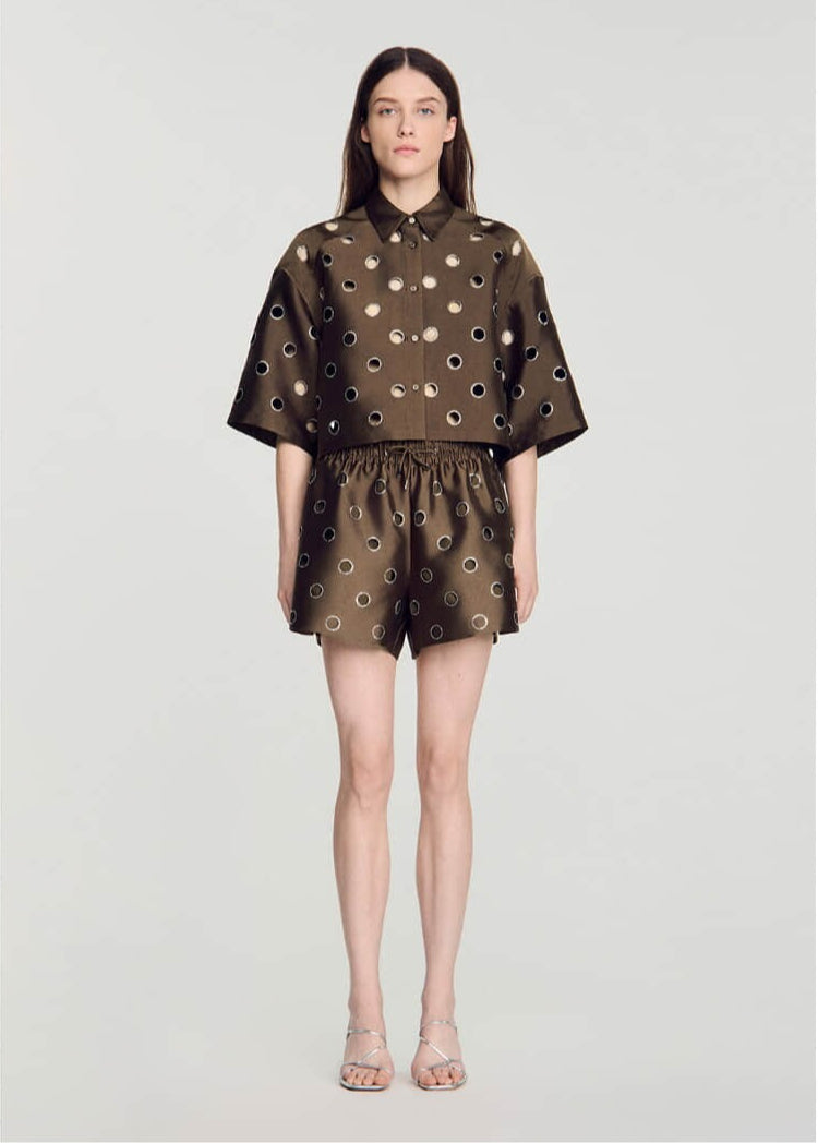 Women's round cutout two-piece suit