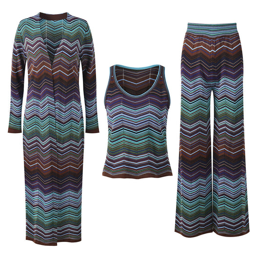 Women's Fashion Stripe Three Piece Set