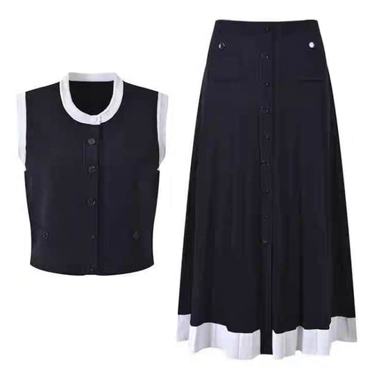 Women's slim cardigan skirt two-piece suit