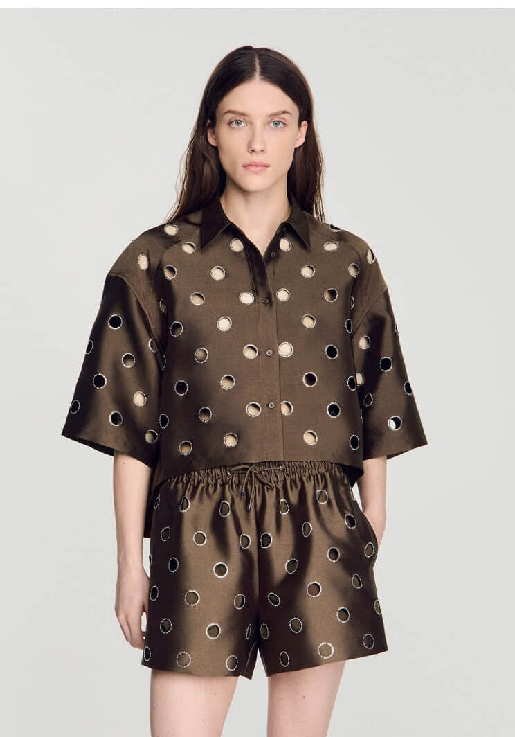 Women's round cutout two-piece suit