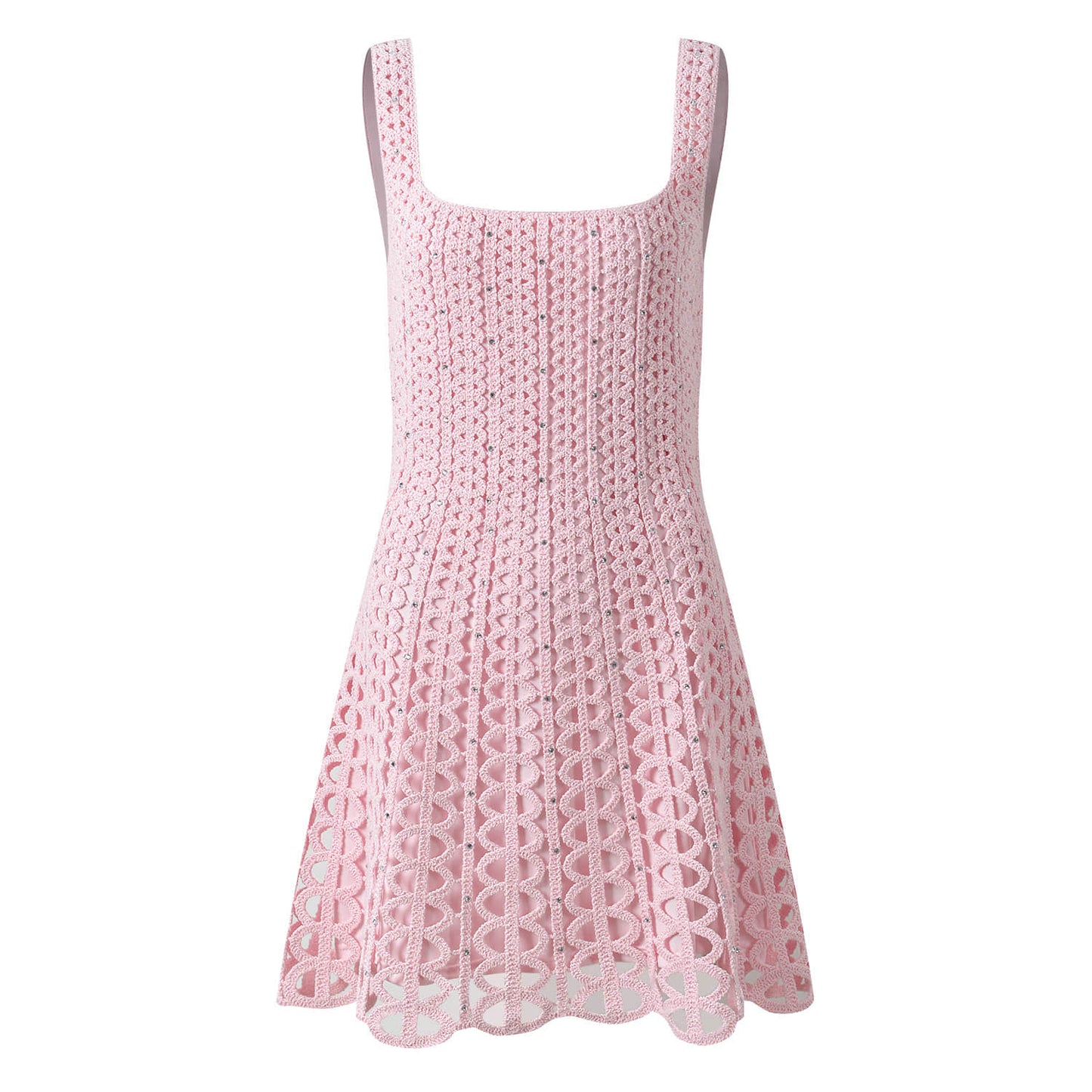 Women's pink mini dress with cardigan two-piece suit
