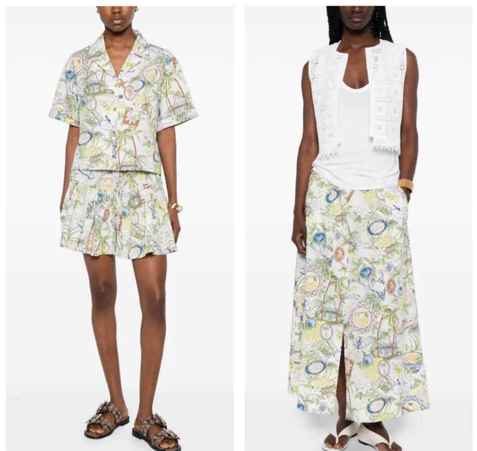 Summer casual coconut tree three-piece suit