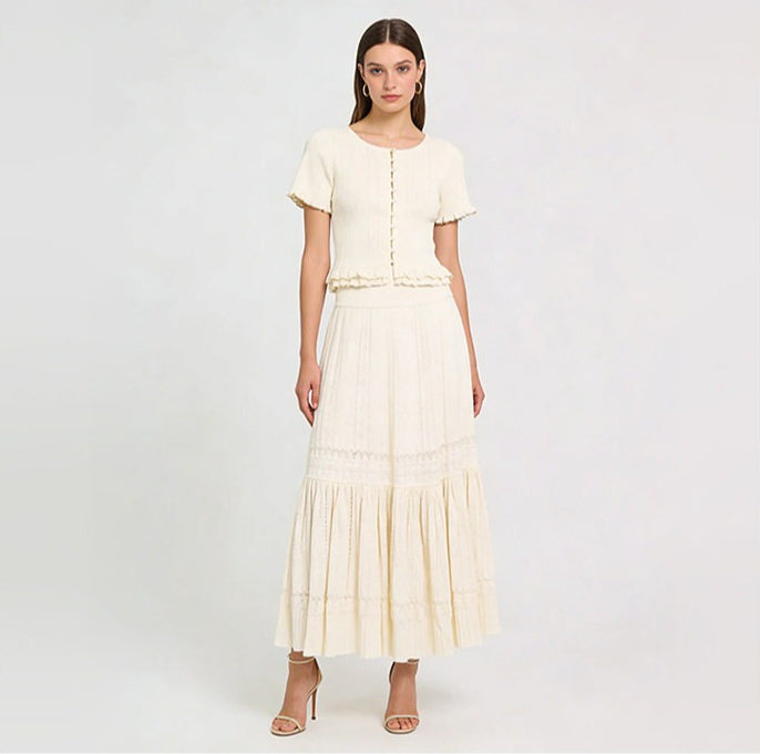 Women's beige elegant two piece suit