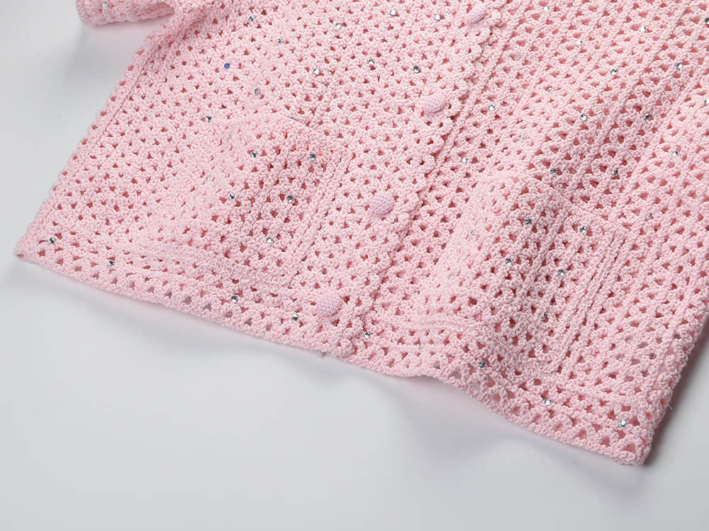 Pink diamond cardigan for women