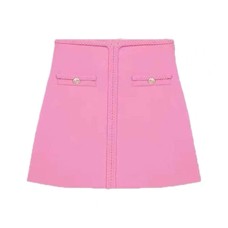 Women's pink fashionable half skirt