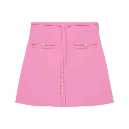 Women's pink fashionable half skirt