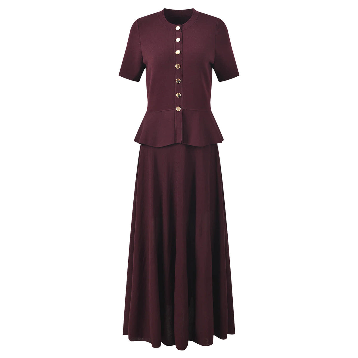 Women's short-sleeved fitted knit dress