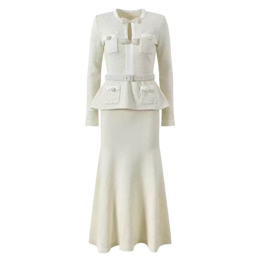 Women's slim fit long sleeved round neck dress
