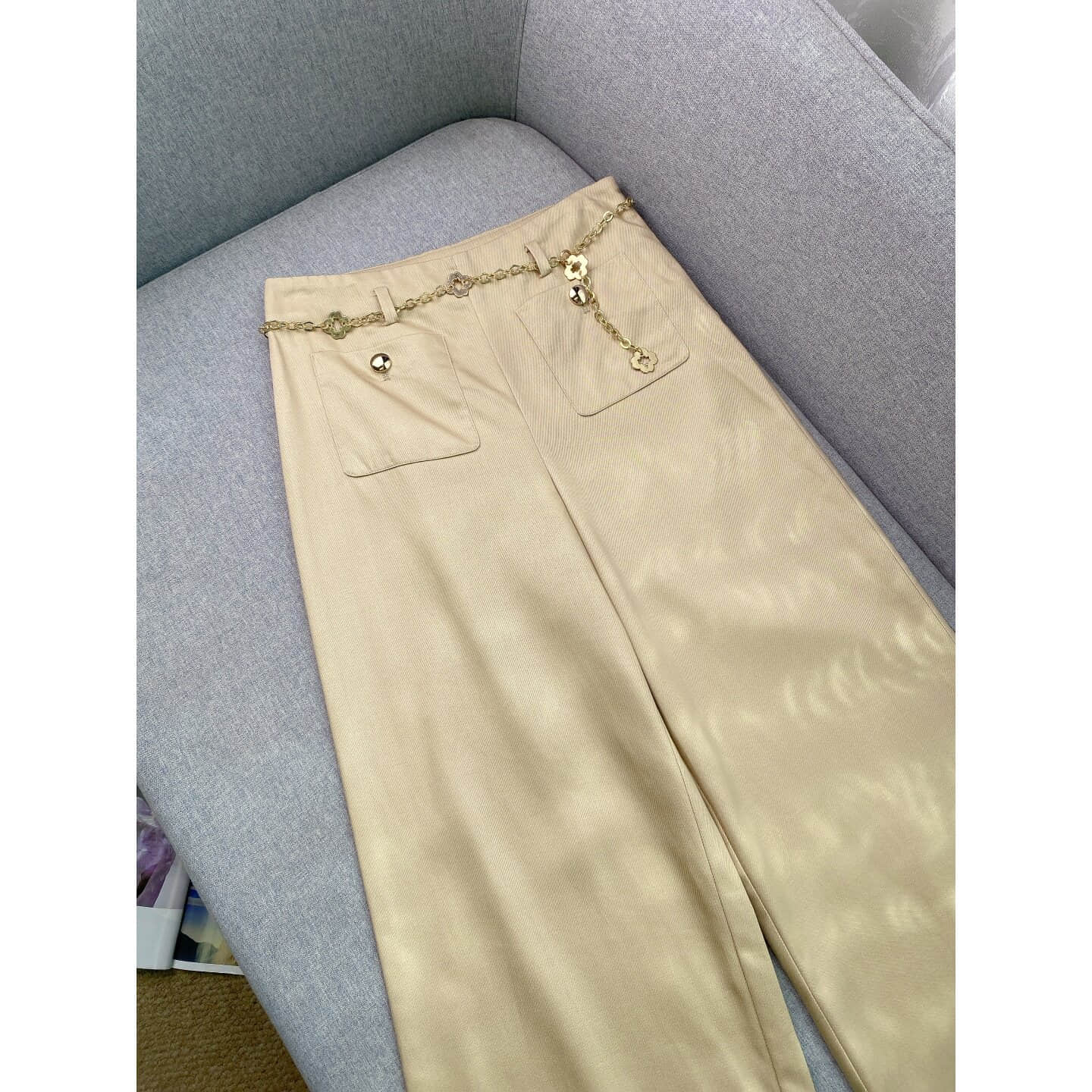 Women's pure color two-piece set