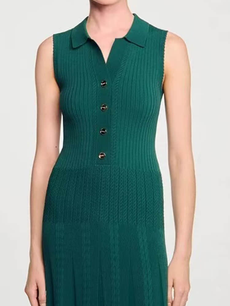 Women's sleeveless knitted slim fit dress
