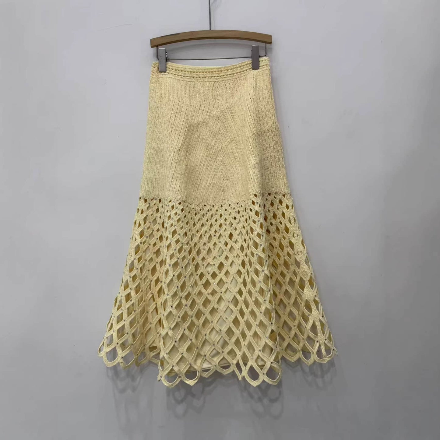 Yellow diamond vest or skirt two-piece suit