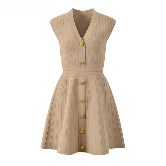 Solid Knits Short Mini Dresses For Women