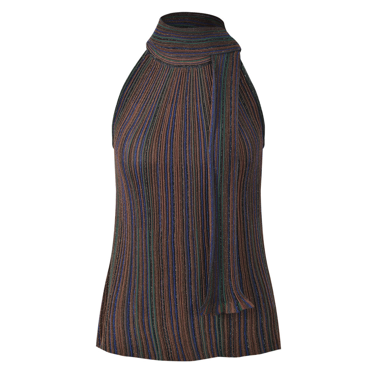 Women's Striped Knitted Slim Fit Two Piece Suit