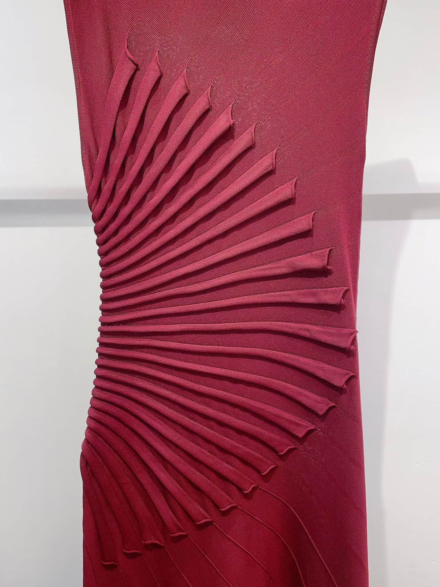 Burgundy sleeveless turtleneck dress