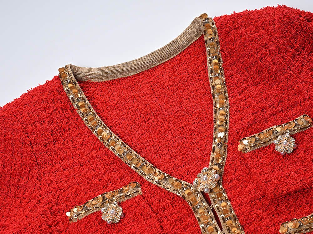 Women‘s Red Elegant Two Suits