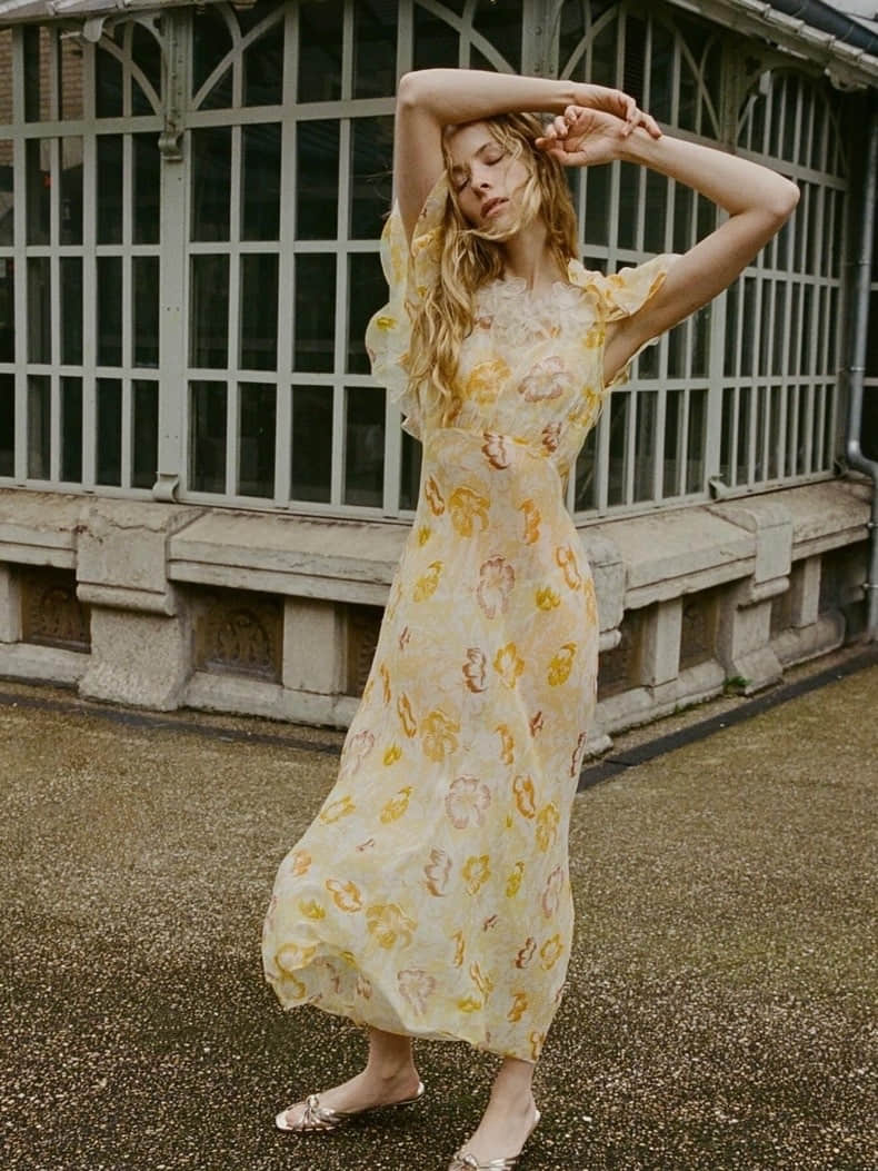 Women's Elegant Silk Printed Dress