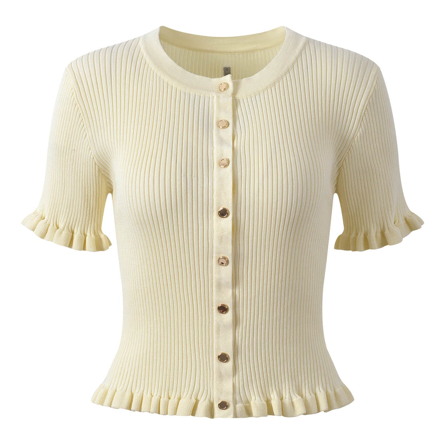 White top and cardigan two-piece suit