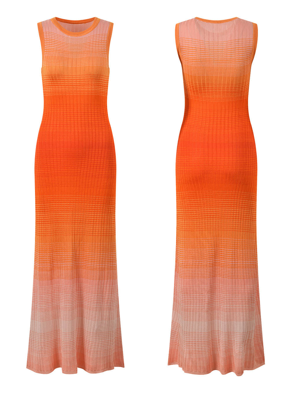 Women's Round Neck Sleeveless Gradient Dress