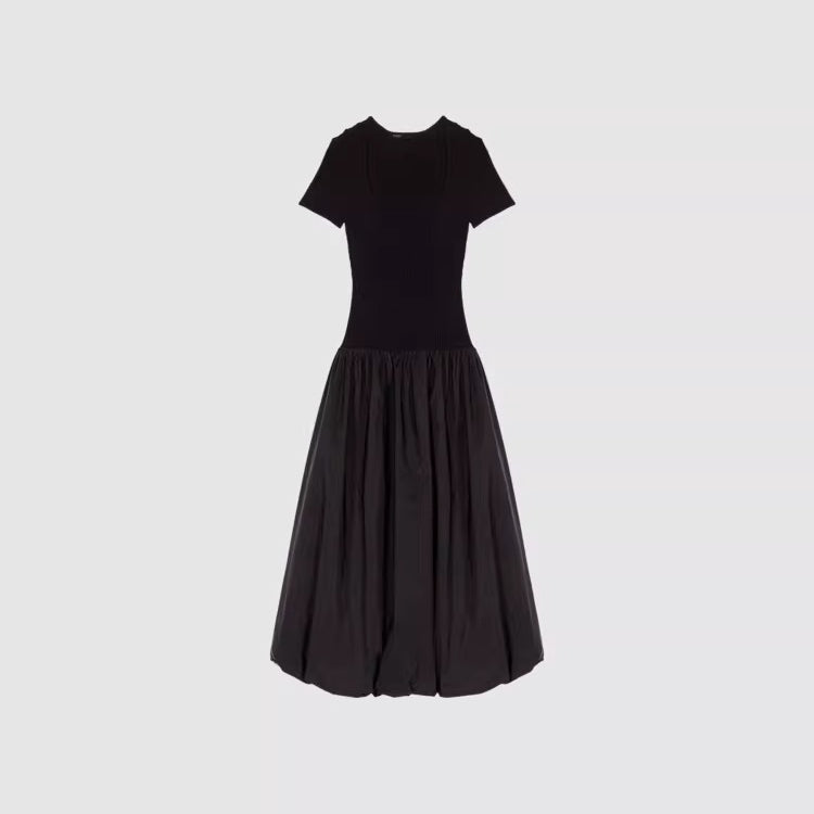 Women's black knitted slim fit dress
