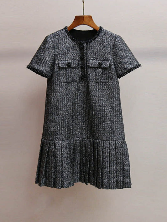 Women's round neck short sleeved dress