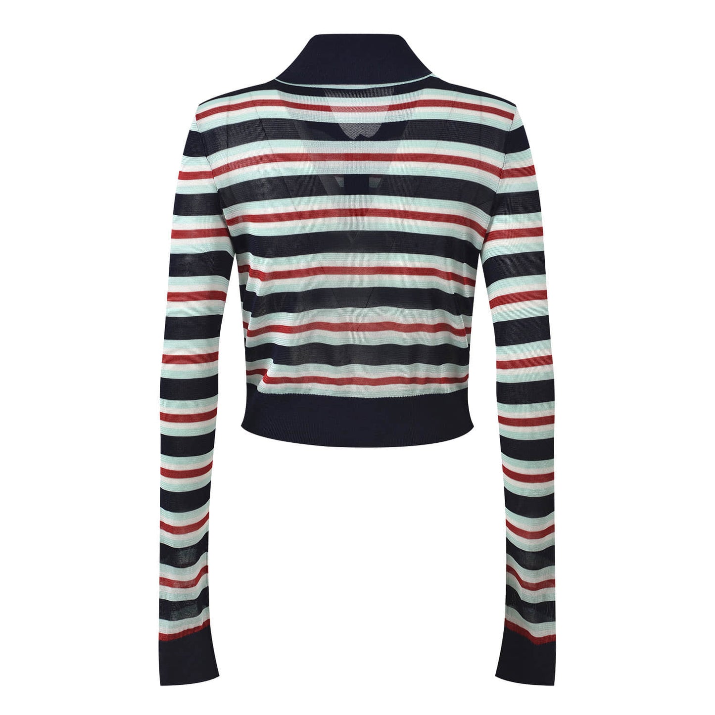 Women's Striped Lapel Long Sleeve Cardigan